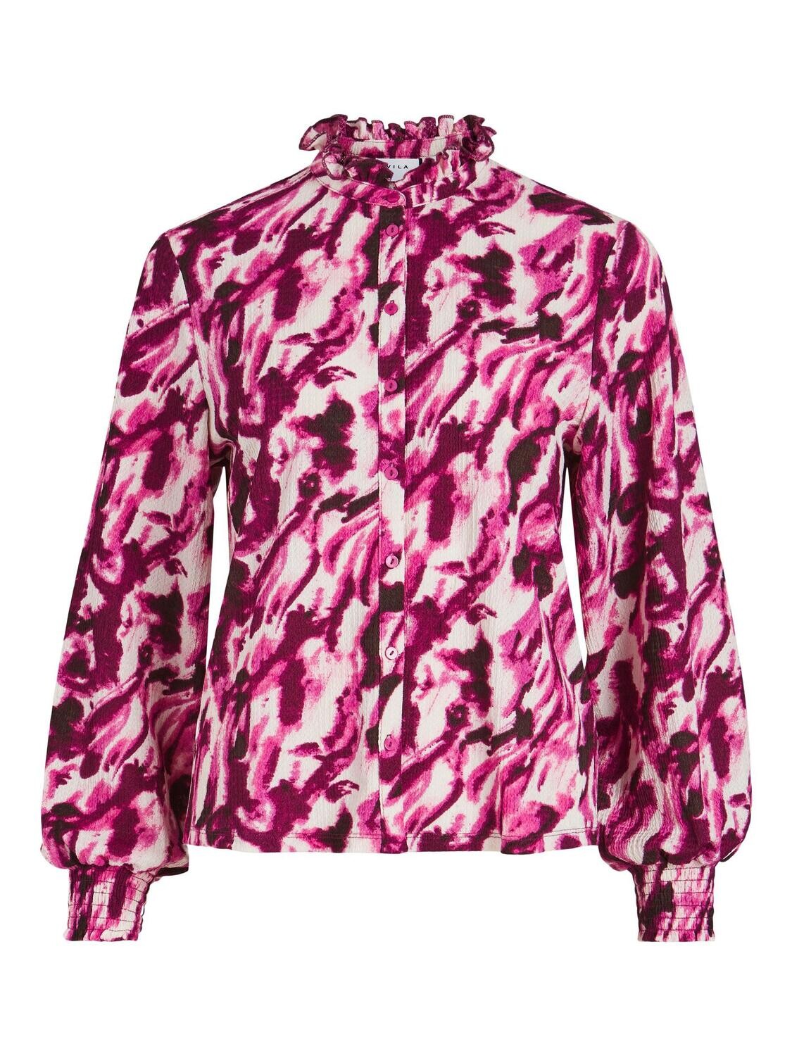 VICRYSTAL ORCHID HIGH NECK L/S TOP Cattleya Orchid-ORCHID