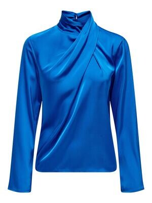 JDYROCKY L/S HIGH NECK TOP WVN Directoire Blue
