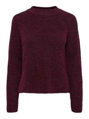 PCELLEN LS O-NECK KNIT NOOS BC Grape Wine
