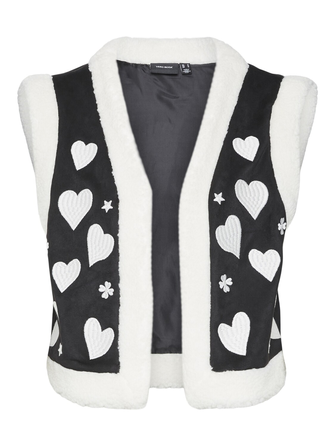 VMHEART VEST Black-WHITE HEART EMBROIDERI