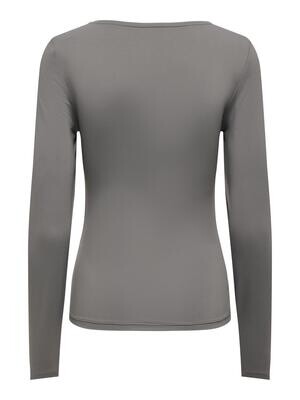 ONLEA L/S 2-WAY DEEP NECK TOP JRS NOOS Thunderstorm