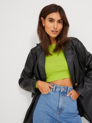 JXFELINE STR LS RIB TEE JRS NOOS Lime Punch
