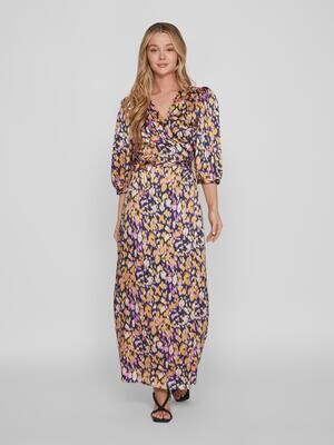 VICAMILA WRAP 3/4 ANKLE DRESS/SU/KA Navy Blazer-MULTI COLOR LEO