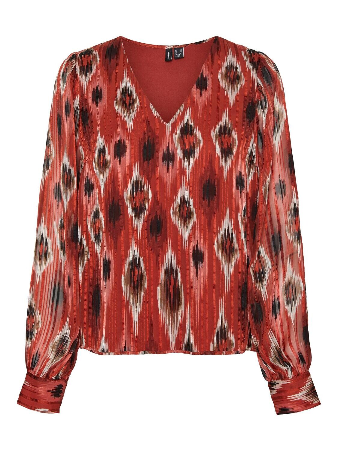 VMEDNA L/S TOP WVN BTQ Red Ochre-EDNA