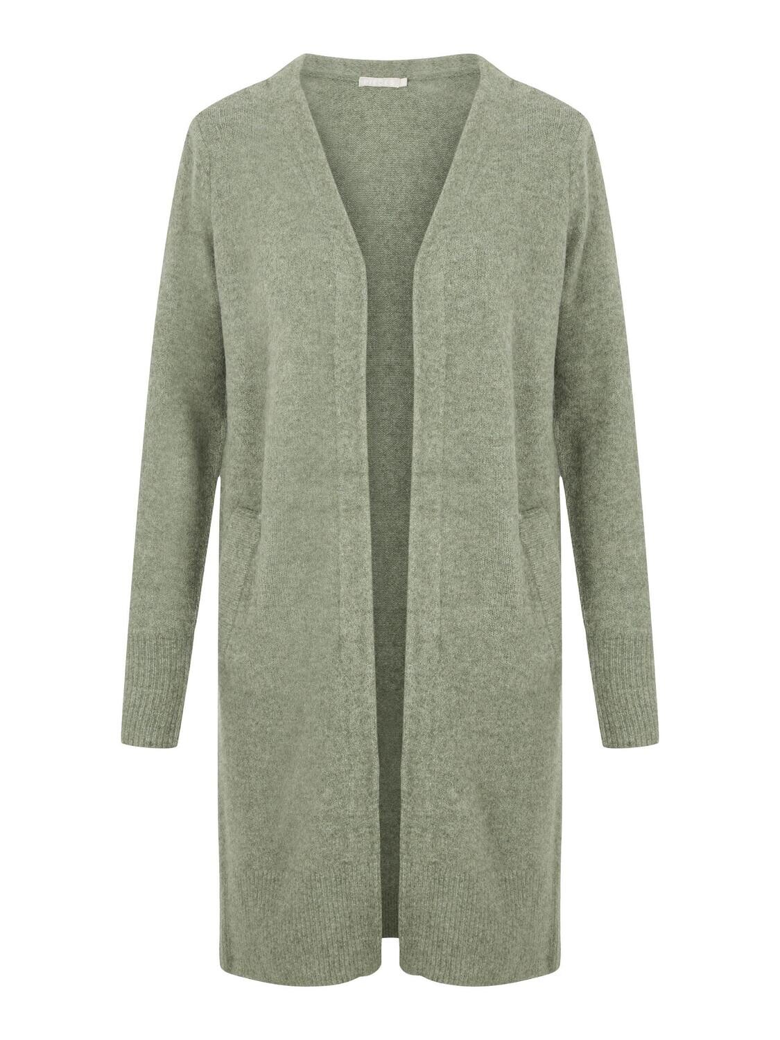 PCSKYLA LS LONG WOOL KNIT CARDIGAN BC5 Laurel Wreath