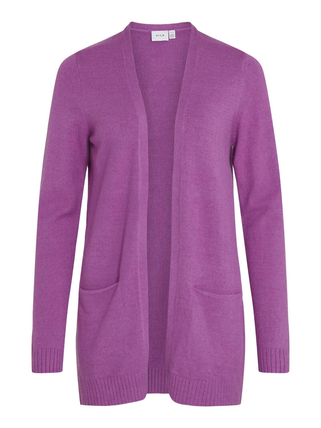 VIRIL OPEN L/S KNIT CARDIGAN - NOOS Cattleya Orchid/DARK