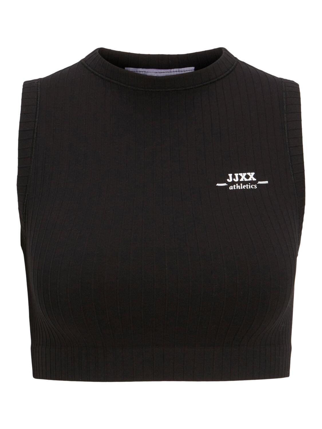 JXCHARLOTTE CROP TOP SEAMLESS ATHL NOOS Black