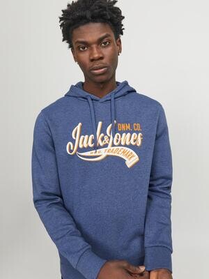 JJELOGO SWEAT HOOD 2 COL 23/24 NOOS Ensign Blue-Melange