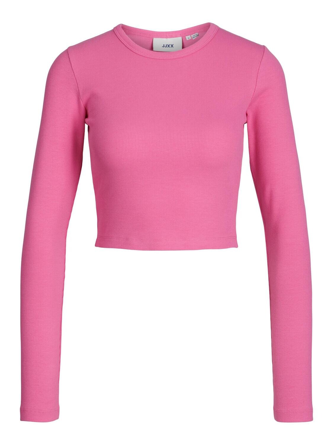 JXFELINE STR LS RIB TEE JRS NOOS Carmine Rose