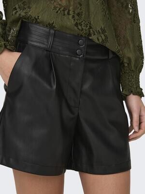 ONLAMILIA HW FAUX LEATHER SHORTS PNT Black