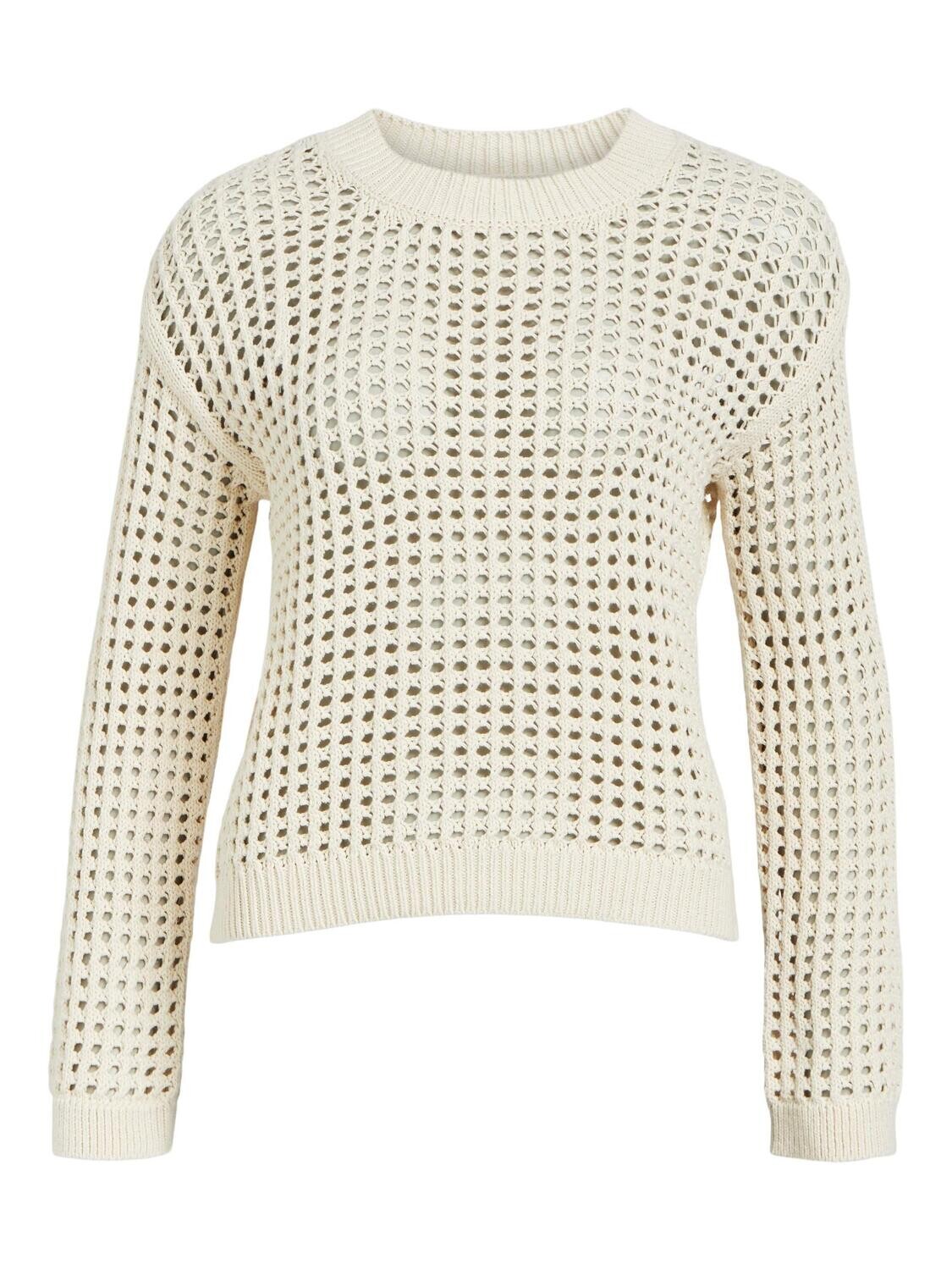 OBJCHARLIE L/S KNIT PULLOVER NOOS Sandshell