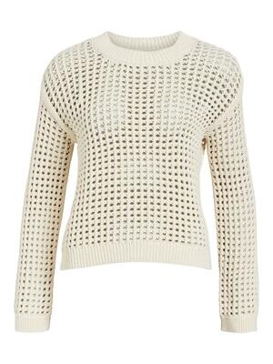 OBJCHARLIE L/S KNIT PULLOVER NOOS Sandshell