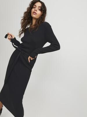 JXMARGOT RIBBED DRESS KNIT SN Black