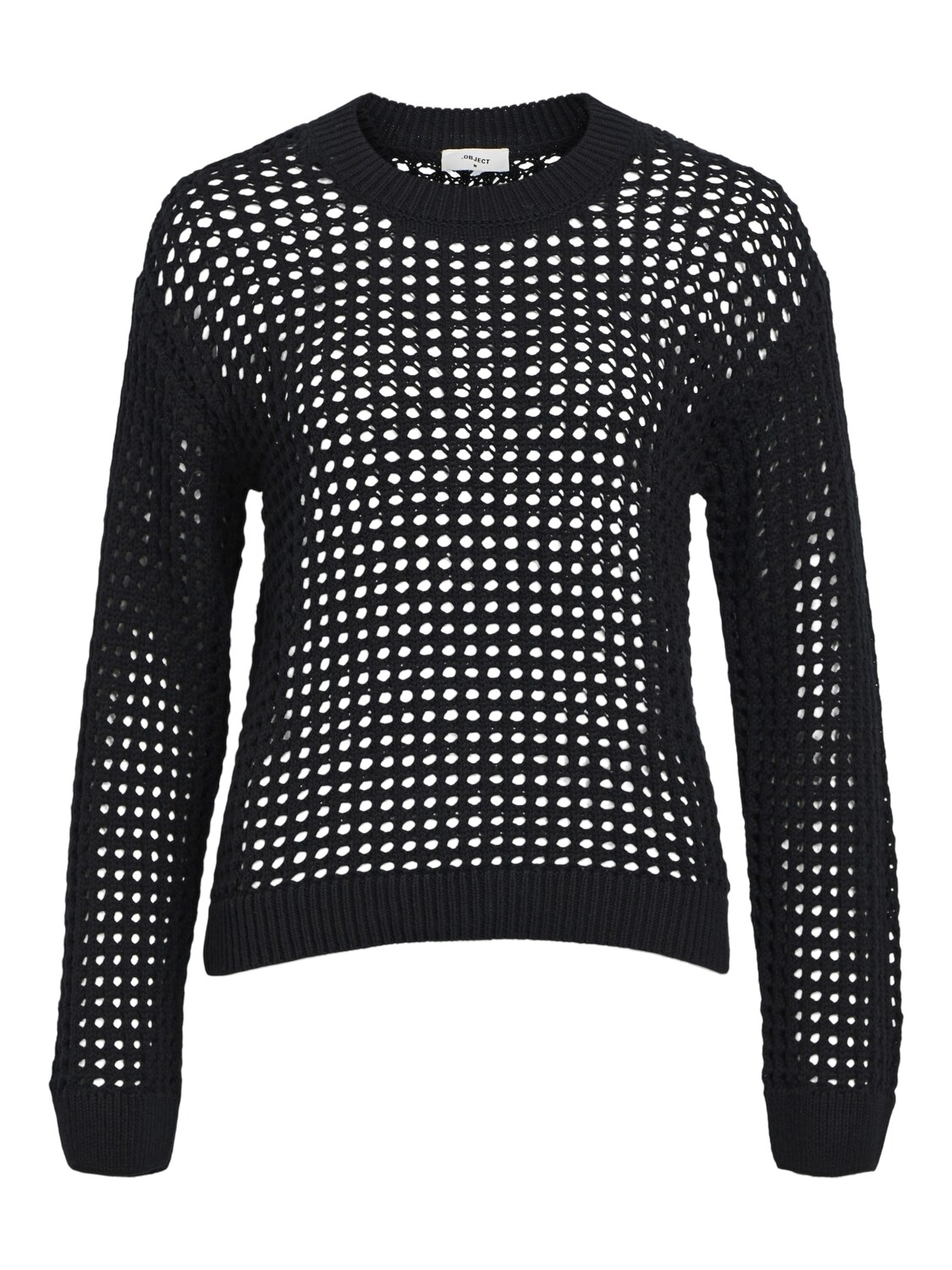 OBJCHARLIE L/S KNIT PULLOVER NOOS Black-COL