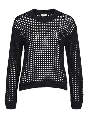 OBJCHARLIE L/S KNIT PULLOVER NOOS Black-COL