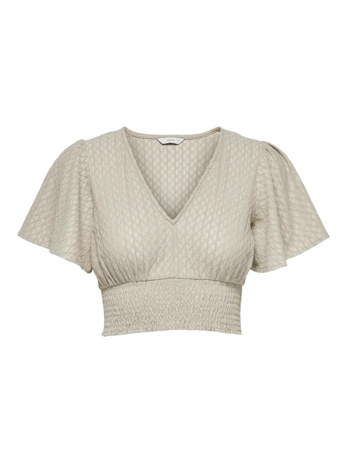 ONLHANNAH S/S SMOCK TOP JRS NOOS Silver Lining