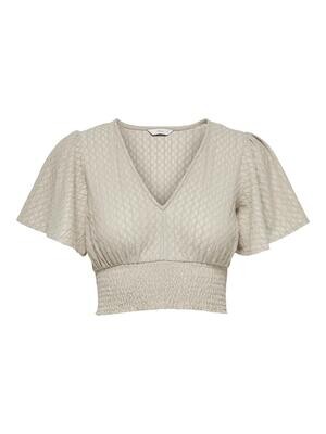 ONLHANNAH S/S SMOCK TOP JRS NOOS Silver Lining