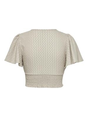 ONLHANNAH S/S SMOCK TOP JRS NOOS Silver Lining