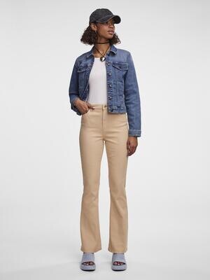 PCPEGGY FLARED HW JEANS COLOUR NOOS BC Irish Cream