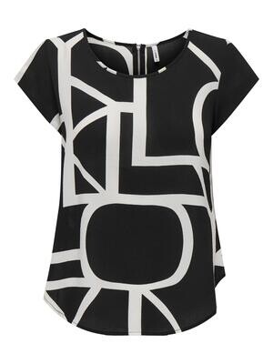 ONLVIC S/S AOP TOP NOOS PTM Black/Maritime great