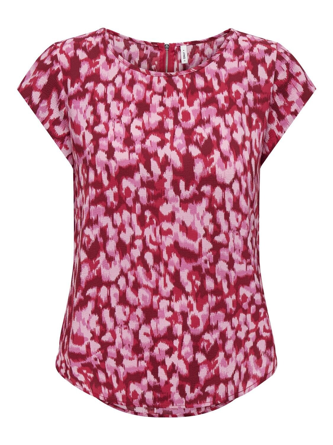 ONLVIC S/S AOP TOP NOOS PTM Lipstick Red/City leo