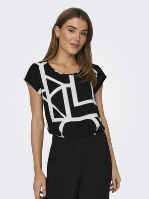 ONLVIC S/S AOP TOP NOOS PTM Black/Maritime great