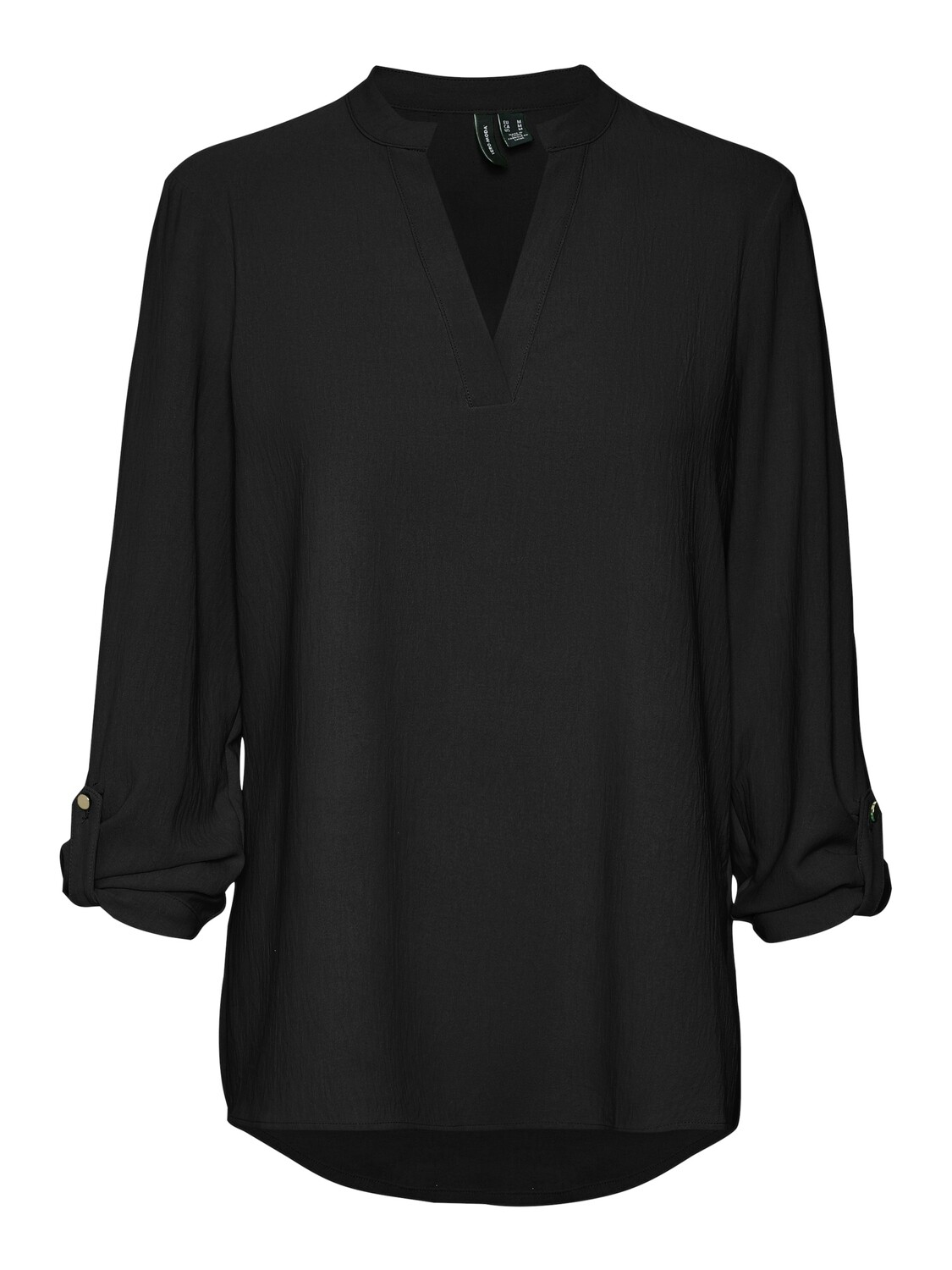 VMGAVINA L/S V-NECK TOP WVN BTQ Black