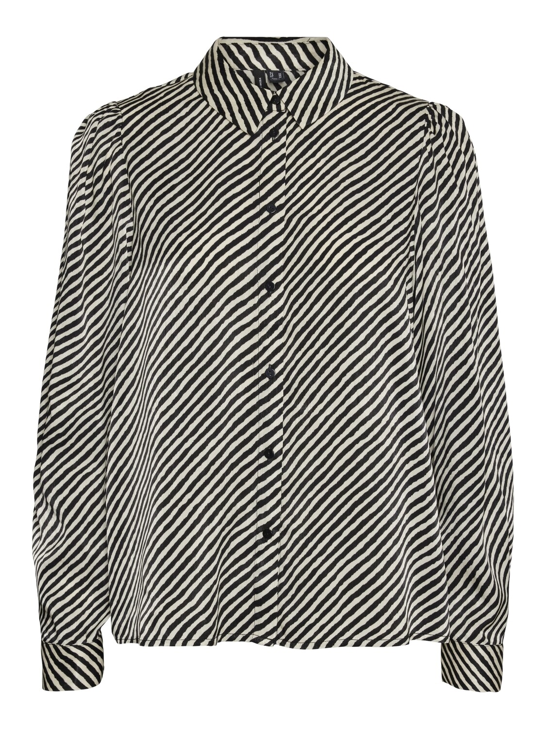 VMIZEL L/S SHIRT WVN BTQ GA Black-BIRCH COLOR