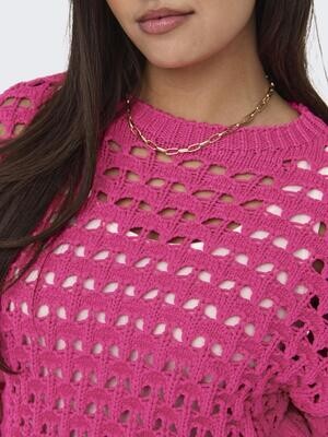 ONLLINDA LS O-NECK CC KNT Raspberry Rose