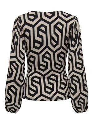 JDYJULIA L/S KNOT TOP JRS Eggnogg-MAXI GRAPHIC