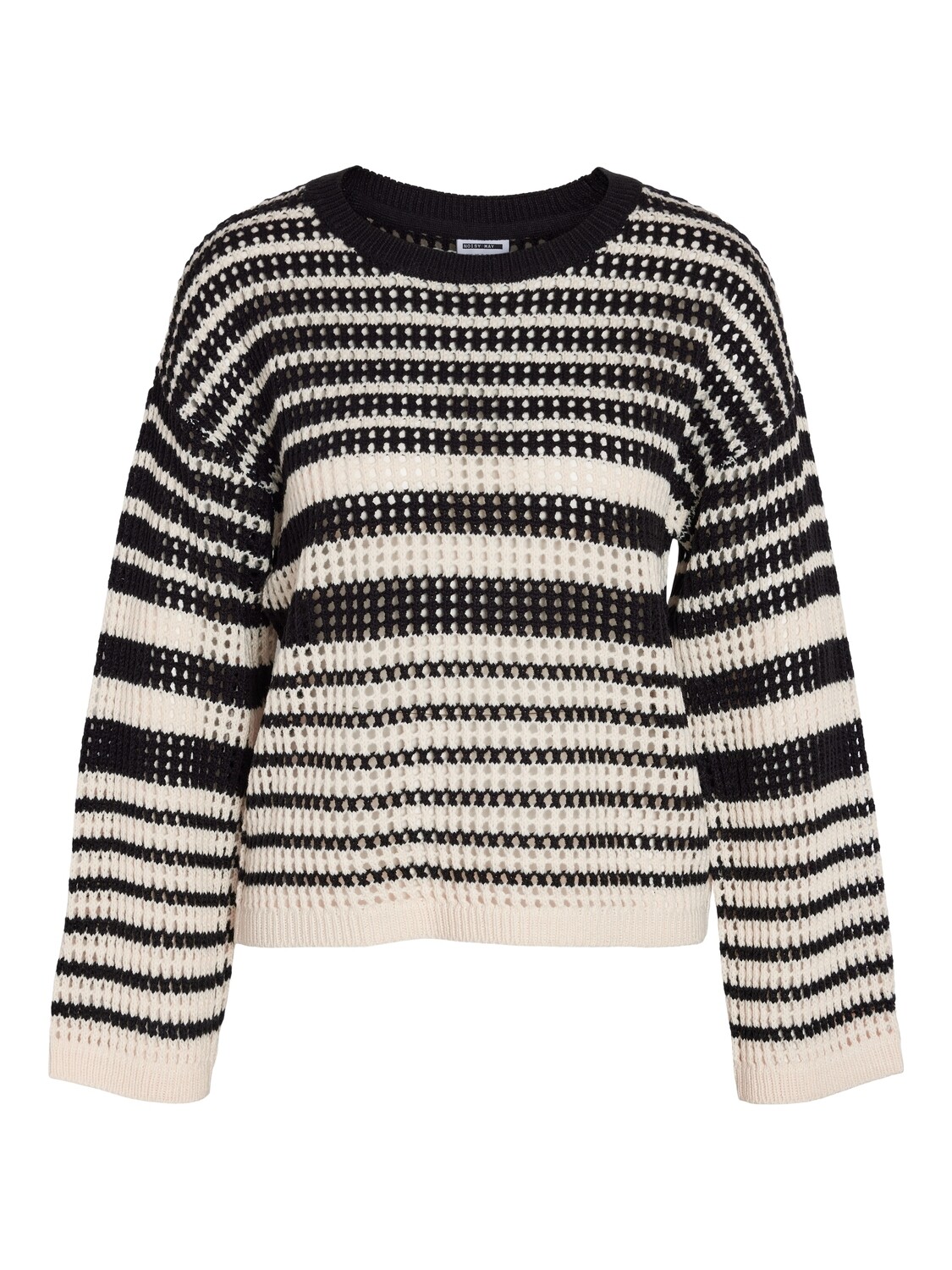 NMJOLA L/S O-NECK KNIT DD Eggnog-BLACK