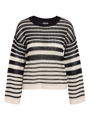 NMJOLA L/S O-NECK KNIT DD Eggnog-BLACK