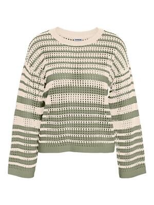 NMJOLA L/S O-NECK KNIT DD Tea/EGGNOG