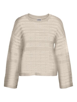 NMJOLA L/S O-NECK KNIT DD Eggnog/SOLID