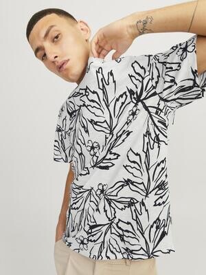 JORLAFAYETTE AOP TEE SS CREW NECK LN Cloud Dancer