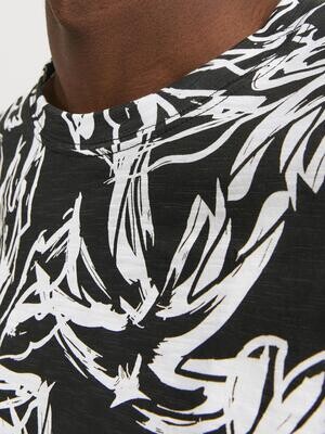 JORLAFAYETTE AOP TEE SS CREW NECK LN Black