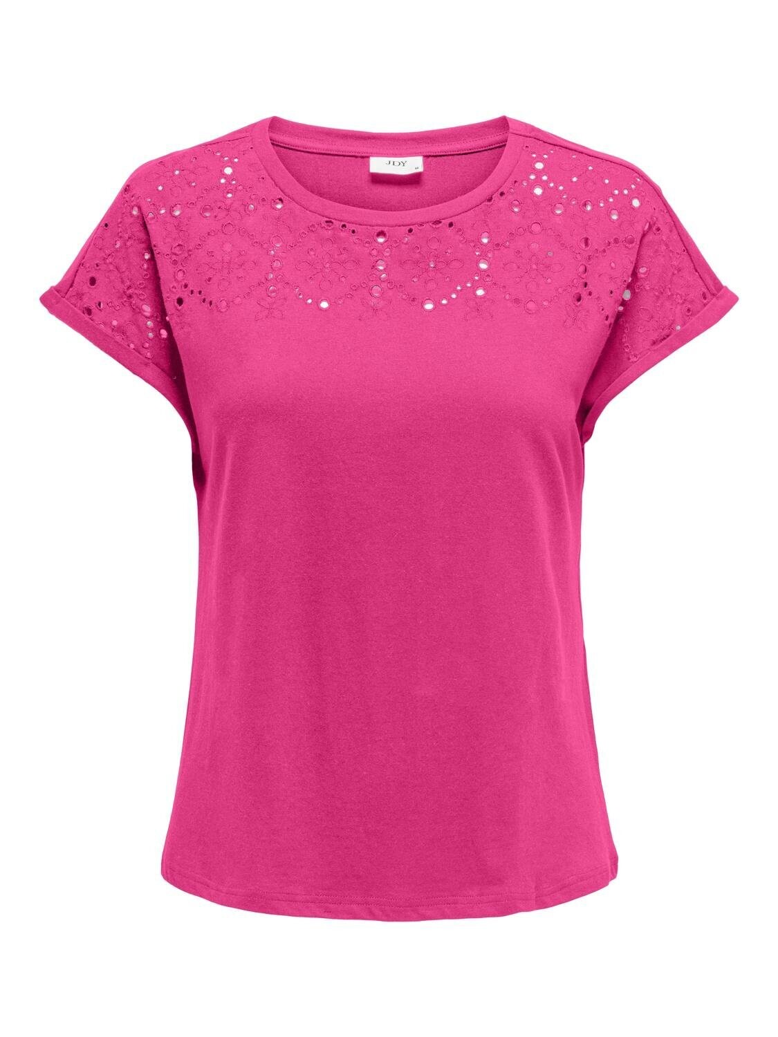 JDYVIVA LIFE S/S EMB TOP JRS Fuchsia Purple