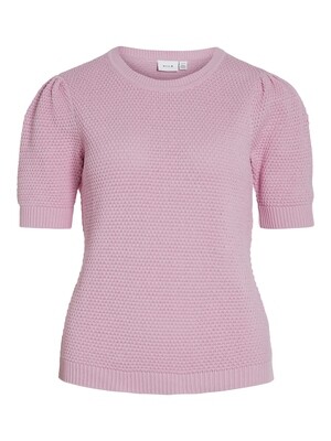 VIDALO O-NECK S/S KNIT TOP - NOOS Pastel Lavender