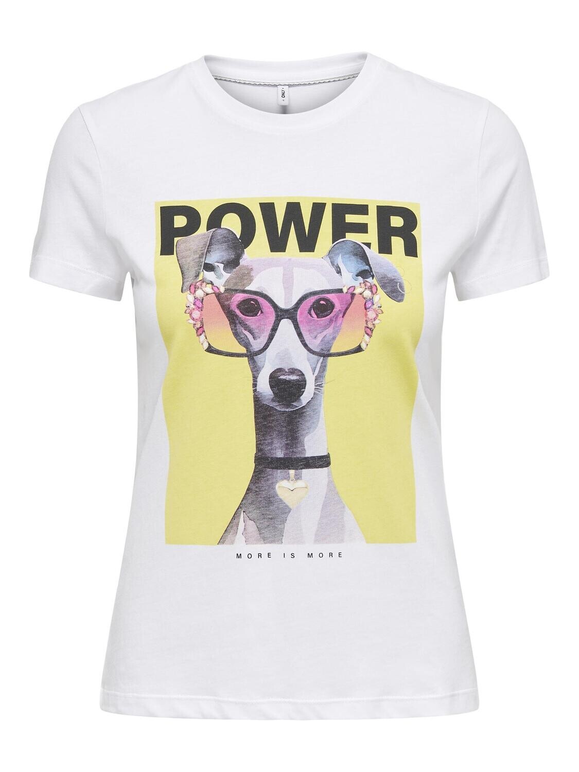 ONLVIBE LIFE S/S GLASSES TOP BOX CS JRS Bright White-Power