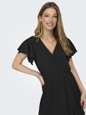 JDYPIPER S/S MIDI FLOUNCE DRESS WVN DIA Black