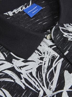 JORLAFAYETTE AOP SS POLO Black