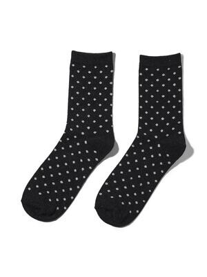 PCSEBBY GLITTER LONG 1-PACK PATTERN NOOS Black/SMALL DOTS IN SILVER