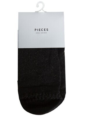 PCSEBBY GLITTER LONG 1 PACK SOCKS NOOS Black