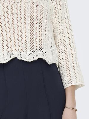 ONLNOLA LIFE 3/4 PULLOVER KNT NOOS Cloud Dancer