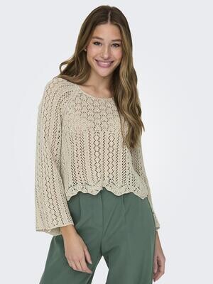 ONLNOLA LIFE 3/4 PULLOVER KNT NOOS Feather Gray
