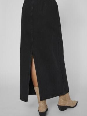 VIKIRA LONG DENIM SKIRT /E Black