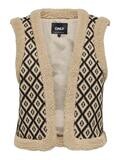 ONLJESSIE AZTEC TEDDY WAISTCOAT CS OTW Black-AZTEC TANNIN  PUMICE STO