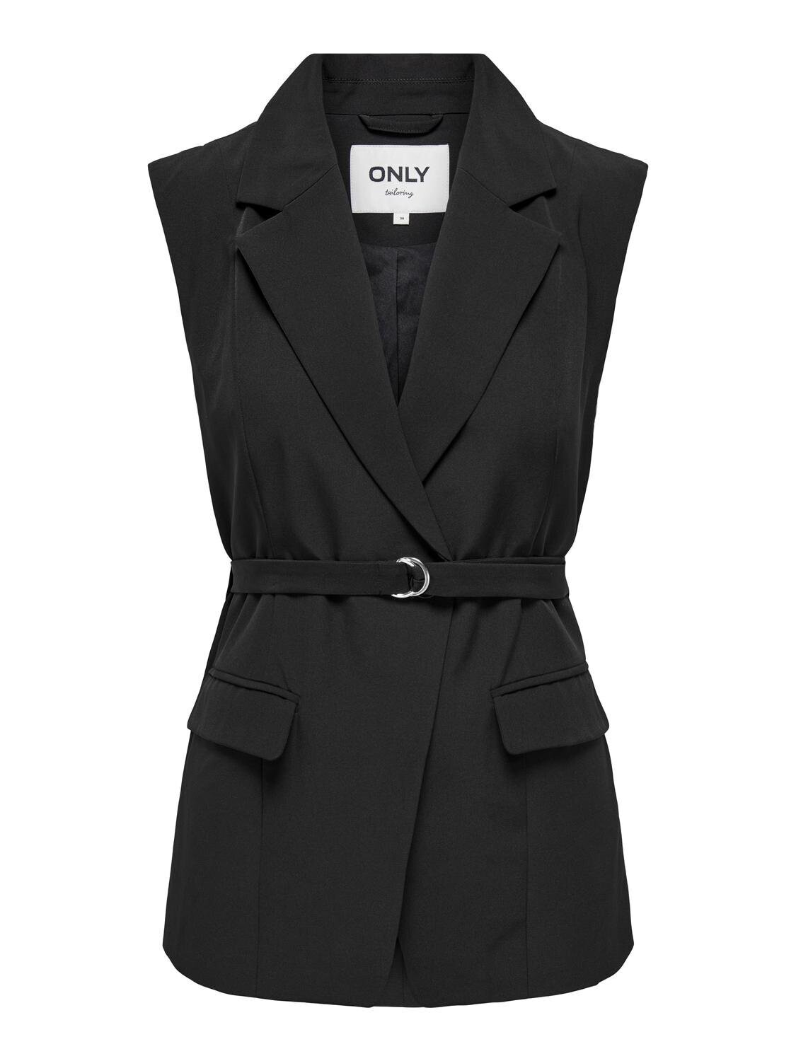 ONLBERRY S/L BELT VEST TLR Black