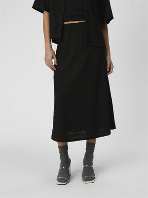 OBJFEODORA MIDI SKIRT DIV Black
