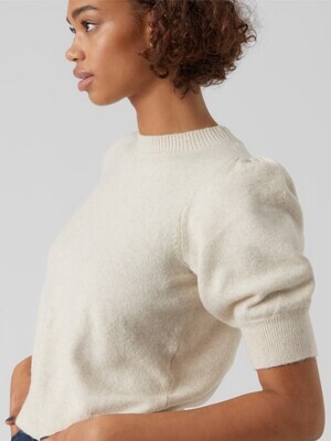 VMDOFFY 2/4 O-NECK PULLOVER GA NOOS Birch/MELANGE